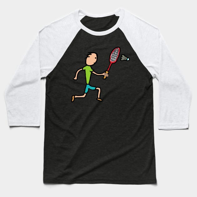 Badminton Baseball T-Shirt by Mark Ewbie